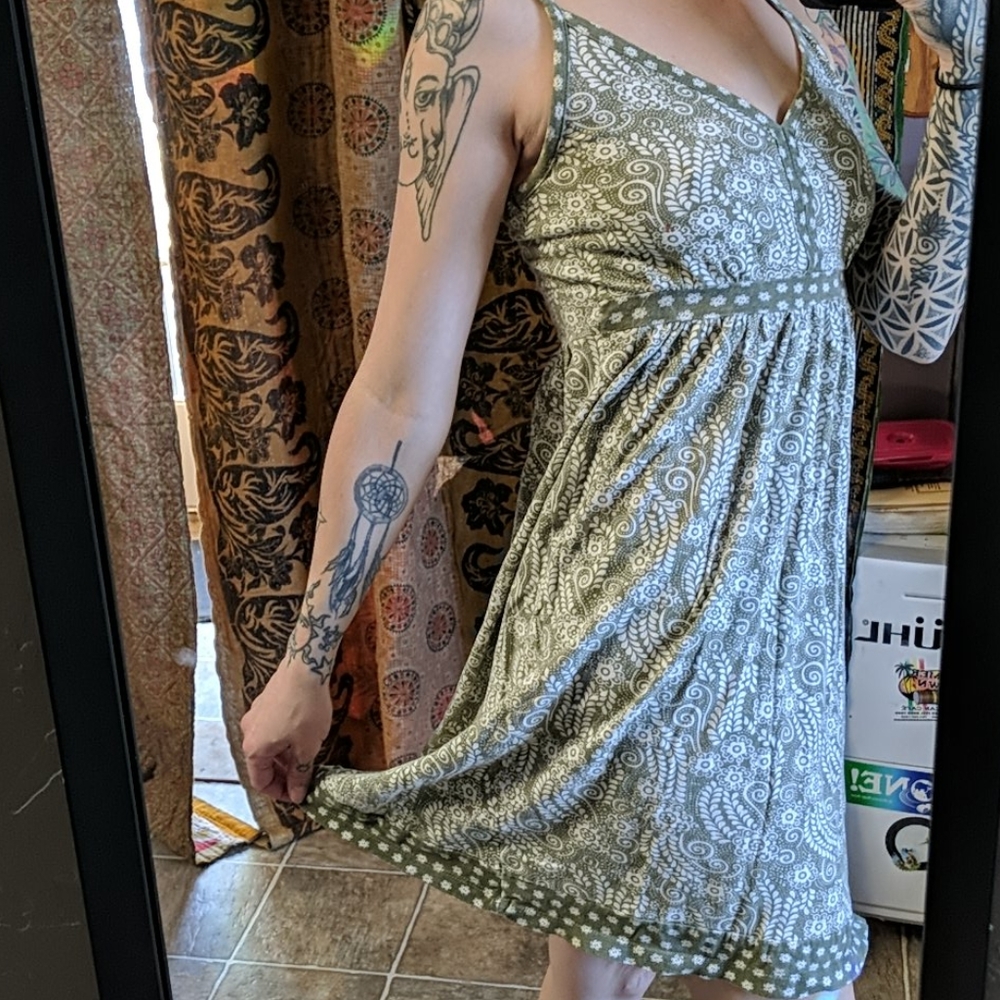 Paisley green summer dress